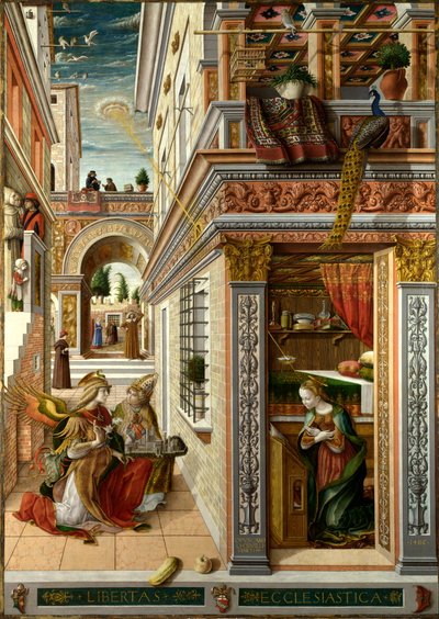 Aankondiging met St. Emidius door Carlo Crivelli